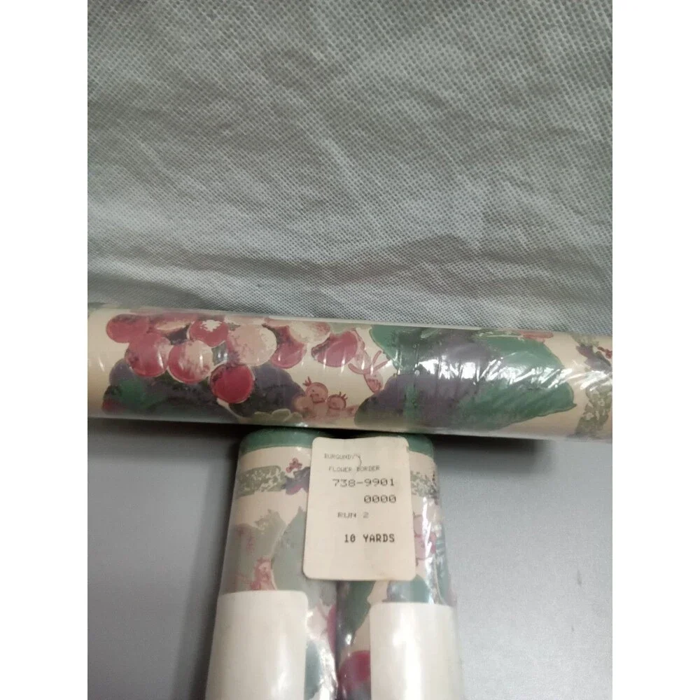 Burgundy Floral Border 10 Yards‎
